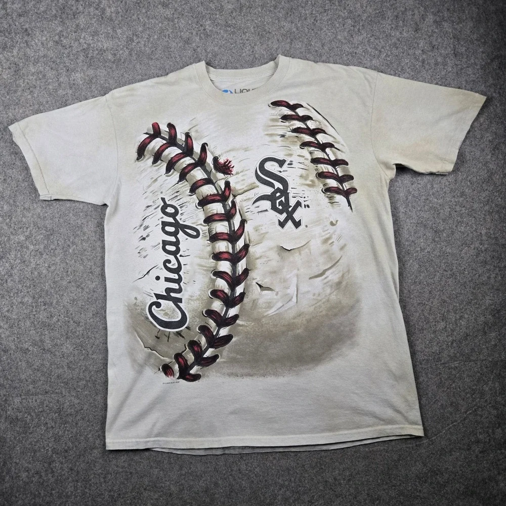 Liquid Blue Chicago White Sox Shirt Mens XL Tan Baseball Graphic Tee MLB 2014